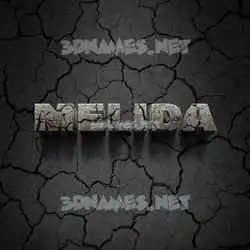 melida in Cracked Stone style - 3D name wallpaper