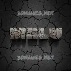 melu in Cracked Stone style - 3D name wallpaper