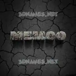 memoo in Cracked Stone style - 3D name wallpaper