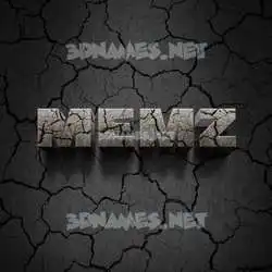 memz in Cracked Stone style - 3D name wallpaper