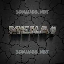 menaj in Cracked Stone style - 3D name wallpaper
