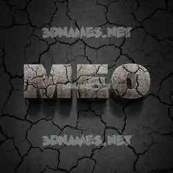 meo in Cracked Stone style - 3D name wallpaper