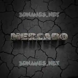 mercado in Cracked Stone style - 3D name wallpaper