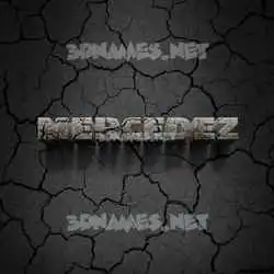 mercedez in Cracked Stone style - 3D name wallpaper
