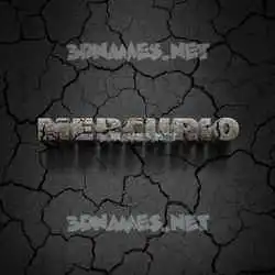 mercurio in Cracked Stone style - 3D name wallpaper