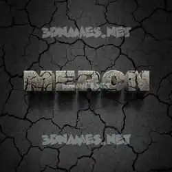 meron in Cracked Stone style - 3D name wallpaper