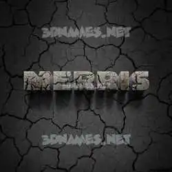 merris in Cracked Stone style - 3D name wallpaper
