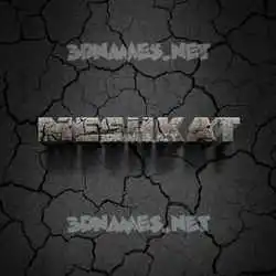meshkat in Cracked Stone style - 3D name wallpaper