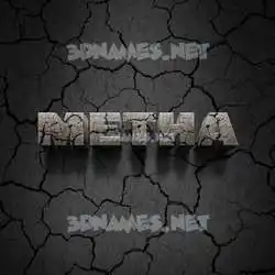 metha in Cracked Stone style - 3D name wallpaper