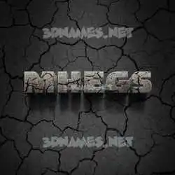 mhegs in Cracked Stone style - 3D name wallpaper