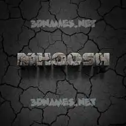 mhoosh in Cracked Stone style - 3D name wallpaper