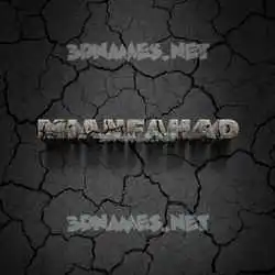 mianfahad in Cracked Stone style - 3D name wallpaper