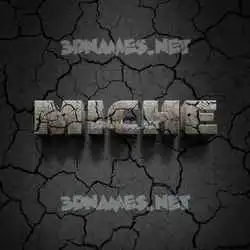 miche in Cracked Stone style - 3D name wallpaper