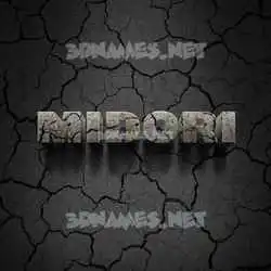 midori in Cracked Stone style - 3D name wallpaper