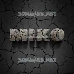 miko in Cracked Stone style - 3D name wallpaper