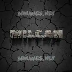 milcah in Cracked Stone style - 3D name wallpaper
