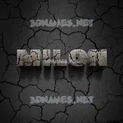 milon in Cracked Stone style - 3D name wallpaper