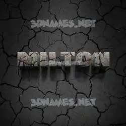 milton in Cracked Stone style - 3D name wallpaper
