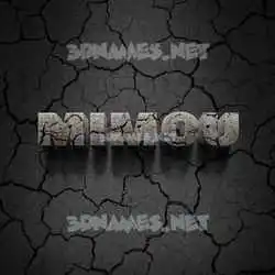 mimou in Cracked Stone style - 3D name wallpaper
