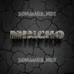 mincho in Cracked Stone style - 3D name wallpaper