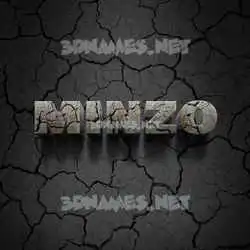 minzo in Cracked Stone style - 3D name wallpaper