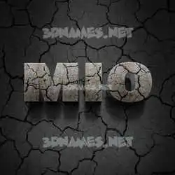 mio in Cracked Stone style - 3D name wallpaper