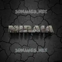 miraia in Cracked Stone style - 3D name wallpaper