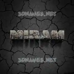 miram in Cracked Stone style - 3D name wallpaper