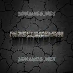 misreedah in Cracked Stone style - 3D name wallpaper