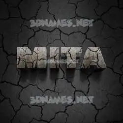 mita in Cracked Stone style - 3D name wallpaper