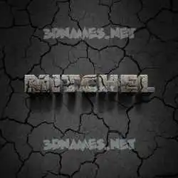 mitchel in Cracked Stone style - 3D name wallpaper