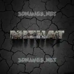 mithat in Cracked Stone style - 3D name wallpaper