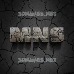 mns in Cracked Stone style - 3D name wallpaper