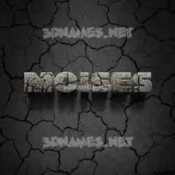 moises in Cracked Stone style - 3D name wallpaper