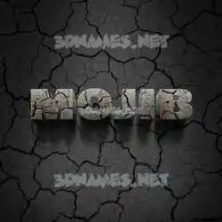 mojib in Cracked Stone style - 3D name wallpaper