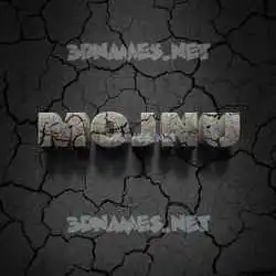 mojnu in Cracked Stone style - 3D name wallpaper