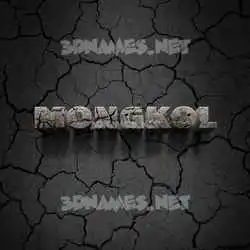 mongkol in Cracked Stone style - 3D name wallpaper