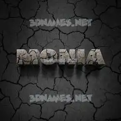 monia in Cracked Stone style - 3D name wallpaper