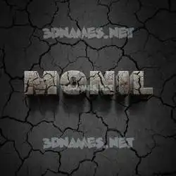 monil in Cracked Stone style - 3D name wallpaper