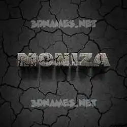 moniza in Cracked Stone style - 3D name wallpaper