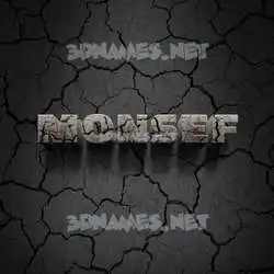 monsef in Cracked Stone style - 3D name wallpaper