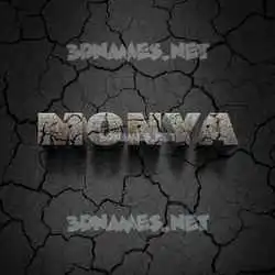monya in Cracked Stone style - 3D name wallpaper