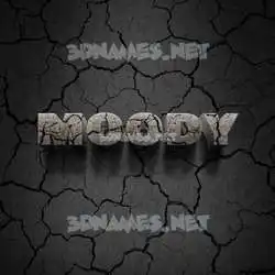moody in Cracked Stone style - 3D name wallpaper