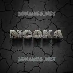 mooka in Cracked Stone style - 3D name wallpaper