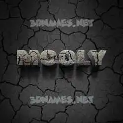 mooly in Cracked Stone style - 3D name wallpaper