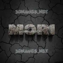 mori in Cracked Stone style - 3D name wallpaper