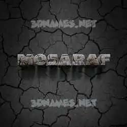 mosaraf in Cracked Stone style - 3D name wallpaper