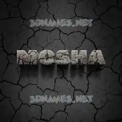 mosha in Cracked Stone style - 3D name wallpaper