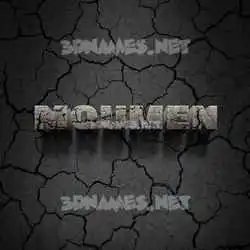 moumen in Cracked Stone style - 3D name wallpaper