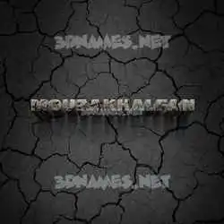 mouzakhalfan in Cracked Stone style - 3D name wallpaper